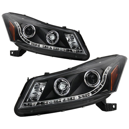 Spyder Honda Accord 08-12 4Dr Projector Headlights- LED Halo DRL Blk PRO-YD-HA08-4D-HL-BK 5010667