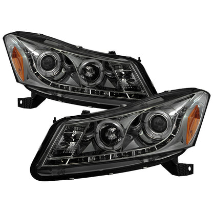 Spyder Honda Accord 08-12 4Dr Projector Headlights- LED Halo DRL Smke PRO-YD-HA08-4D-HL-SM 5010681
