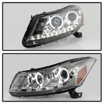 Spyder Honda Accord 08-12 4Dr Projector Headlights- LED Halo DRL Smke PRO-YD-HA08-4D-HL-SM 5010681