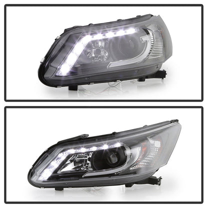 Spyder Honda Accord 2013-2015 4DR Projector Headlights Light Bar DRL Black PRO-YD-HA13-LBDRL-BK 5080530