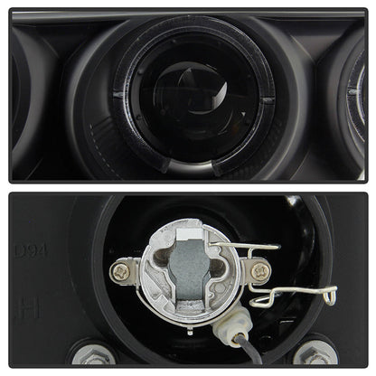 Spyder Honda Accord 94-97 1PC Projector Headlights LED Halo Amber Reflctr Blk PRO-YD-HA94-AM-BK 5010698