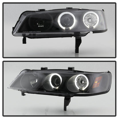 Spyder Honda Accord 94-97 1PC Projector Headlights LED Halo Amber Reflctr Blk PRO-YD-HA94-AM-BK 5010698