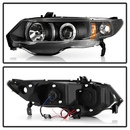 Spyder Honda Civic 06-08 2Dr Projector Headlights LED Halo Black High H1 Low H1 PRO-YD-HC06-2D-HL-BK 5010780