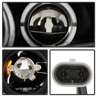 Spyder Honda Civic 06-08 2Dr Projector Headlights LED Halo Black High H1 Low H1 PRO-YD-HC06-2D-HL-BK 5010780