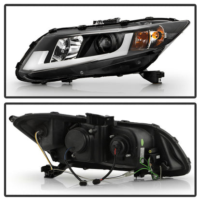 Spyder Honda Civic 2012-2014 Projector Headlights - Light Bar DRL Black PRO-YD-HC12-DRL-BK 5076519