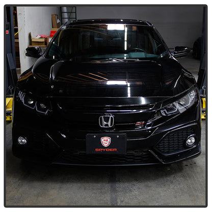 Spyder 16-18 Honda Civic 4Dr w/LED Seq Turn Sig Lights Proj Headlight - Black - PRO-YD-HC16-SEQ-BK 5086099