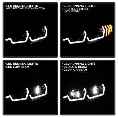 SPYDER Honda Civic 16-20 LED Model High-Power LED Module Headlights - Black (PRO-YD-HC16LEDAP-SEQGR-BK) 5088932