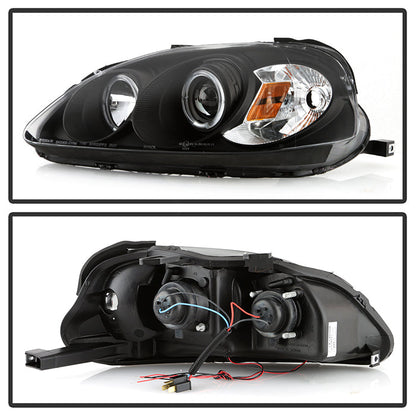 Spyder Honda Civic 99-00 Projector Headlights LED Halo Black High H1 Low H1 PRO-YD-HC99-AM-BK 5010933