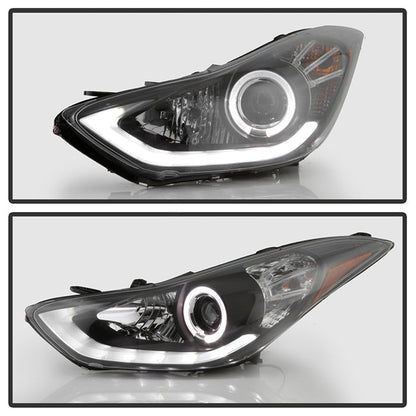 Spyder Hyundai Elantra 11-13 Projector Headlights LED Halo DRL Blk PRO-YD-HYELAN11-DRL-BK 5073662