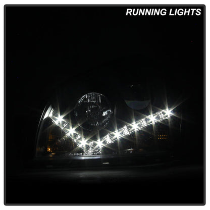 Spyder Hyundai Tucson 04-09 Projector Headlights DRL Black High H1 Low H1 PRO-YD-HYTUC04-DRL-BK 5029447