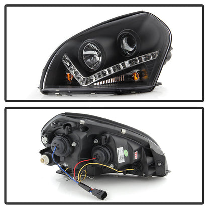 Spyder Hyundai Tucson 04-09 Projector Headlights DRL Black High H1 Low H1 PRO-YD-HYTUC04-DRL-BK 5029447