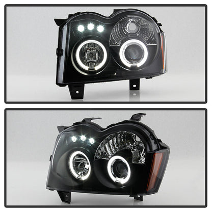 Spyder Jeep Grand Cherokee 05-07 Projector Headlights LED Halo LED Blk Smke PRO-YD-JGC05-HL-BSM 5078551