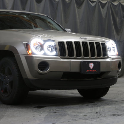 Spyder 05-07 Jeep Grand Cherokee - Light Bar Projector Headlights - Black - PRO-YD-JGC05V2-LB-BK 5086129