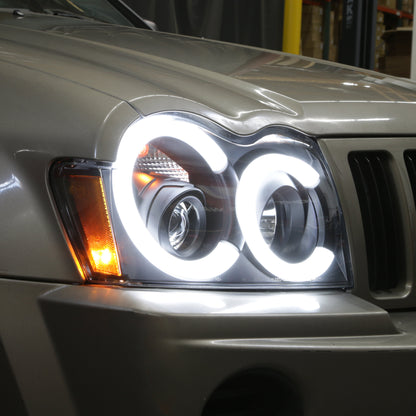 Spyder 05-07 Jeep Grand Cherokee - Light Bar Projector Headlights - Black - PRO-YD-JGC05V2-LB-BK 5086129