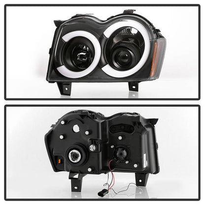 Spyder 05-07 Jeep Grand Cherokee - Light Bar Projector Headlights - Black - PRO-YD-JGC05V2-LB-BK 5086129