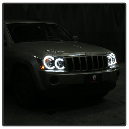 Spyder 05-07 Jeep Grand Cherokee - Light Bar Projector Headlights - Chrome - PRO-YD-JGC05V2-LB-C 5086112