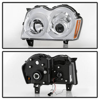 Spyder 05-07 Jeep Grand Cherokee - Light Bar Projector Headlights - Chrome - PRO-YD-JGC05V2-LB-C 5086112