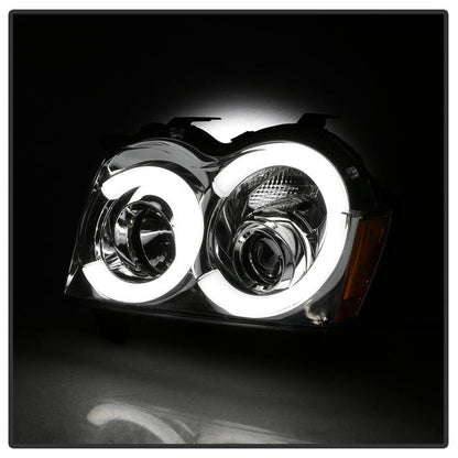 Spyder 05-07 Jeep Grand Cherokee - Light Bar Projector Headlights - Chrome - PRO-YD-JGC05V2-LB-C 5086112