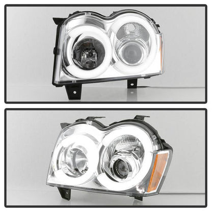 Spyder 05-07 Jeep Grand Cherokee - Light Bar Projector Headlights - Chrome - PRO-YD-JGC05V2-LB-C 5086112