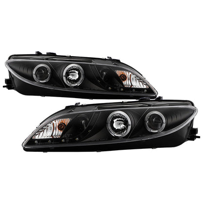 Spyder Mazda 6 03-05 With Fog Lights Projector Headlights LED Halo DRL Blk PRO-YD-M603-FOG-DRL-BK 5042538