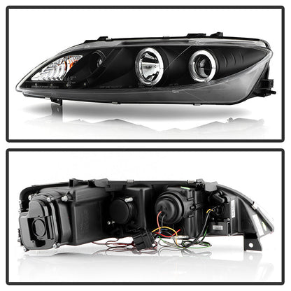 Spyder Mazda 6 03-05 With Fog Lights Projector Headlights LED Halo DRL Blk PRO-YD-M603-FOG-DRL-BK 5042538