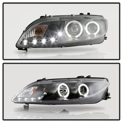 Spyder Mazda 6 03-05 With Fog Lights Projector Headlights LED Halo DRL Blk PRO-YD-M603-FOG-DRL-BK 5042538