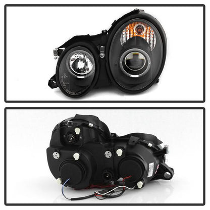 Spyder Mercedes Benz CLK 98-02 Projector Headlights Halogen Model- LED Halo Blk PRO-YD-MBCLK98-HL-BK 5011176