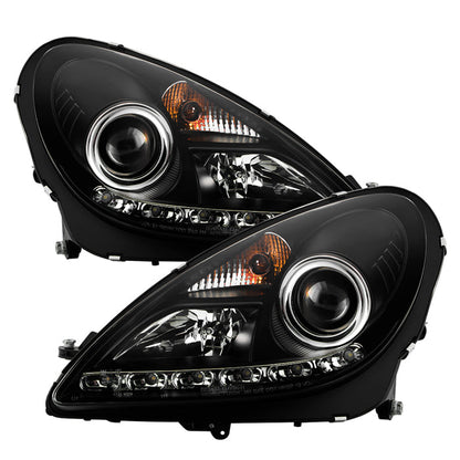 Spyder Mercedes Benz SLK 05-10 Projector Headlights Halogen Model- DRL Blk PRO-YD-MBSLK05-DRL-BK 5032546