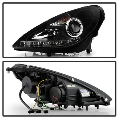 Spyder Mercedes Benz SLK 05-10 Projector Headlights Halogen Model- DRL Blk PRO-YD-MBSLK05-DRL-BK 5032546