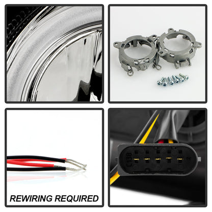 Spyder Mercedes Benz C-Class 01-05 4 DrProjector Headlights Halogen-LED Halo Chrm PRO-YD-MBW203-HL-C 5011268