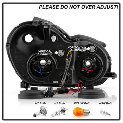 Spyder Mercedes Benz C-Class 01-05 4 DrProjector Headlights Halogen-LED Halo Chrm PRO-YD-MBW203-HL-C 5011268