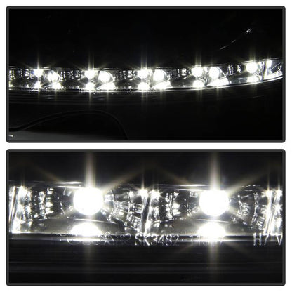 Spyder Mercedes Benz C-Class 08-11 Projector Headlights Halogen - DRL Blk PRO-YD-MBW20408-DRL-BK 5042262