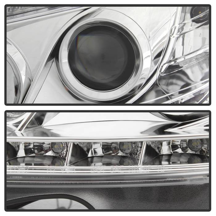 Spyder Mercedes Benz C-Class 08-11 Projector Headlights Halogen - DRL Chrm PRO-YD-MBW20408-DRL-C 5042255