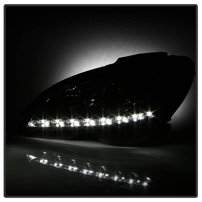 Spyder Mercedes Benz C-Class 08-11 Projector Headlights Halogen - DRL Chrm PRO-YD-MBW20408-DRL-C 5042255