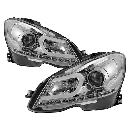Spyder Mercedes Benz W204 C-Class 12-13 Projector Halogen Model- DRL Chrm PRO-YD-MBW20412-DRL-C 5074256
