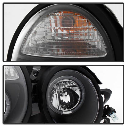 Spyder Mercedes Benz E-Class 95-99 Projector Headlights LED Halo Blk PRO-YD-MBW21095-HL-BK 5011275
