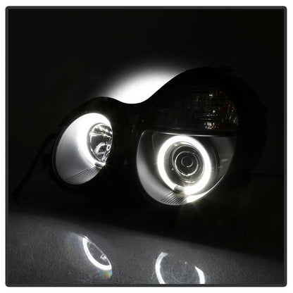Spyder Mercedes Benz E-Class 95-99 Projector Headlights LED Halo Blk PRO-YD-MBW21095-HL-BK 5011275