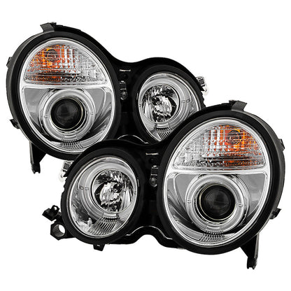 Spyder Mercedes Benz E-Class 00-02 Projector Headlights LED Halo Chrm PRO-YD-MBW21099-HL-C 5011305