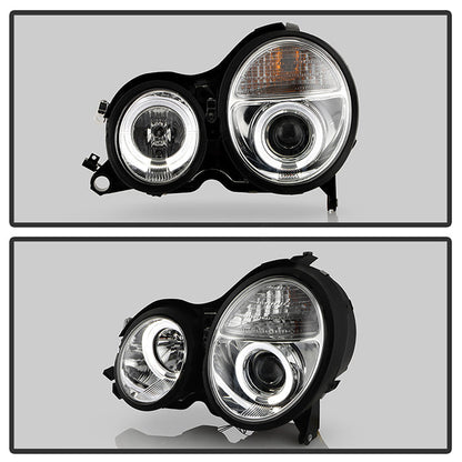 Spyder Mercedes Benz E-Class 00-02 Projector Headlights LED Halo Chrm PRO-YD-MBW21099-HL-C 5011305