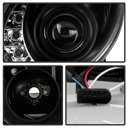 Spyder Mercedes Benz E-Class 07-09 Projector Headlights Halogen - DRL Blk PRO-YD-MBW21107-DRL-BK 5029379