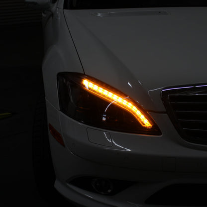 Spyder Mercedes W221 S Class 07-09 Headlights - HID Model Only - Black PRO-YD-MBW22107-HID-DRL-BK 5083890