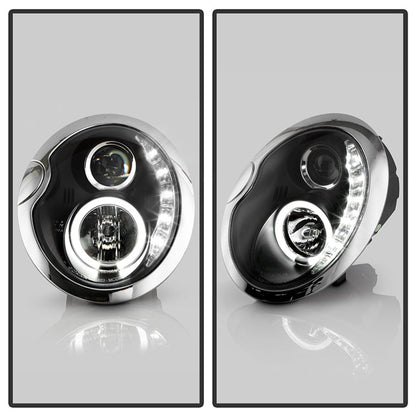 Spyder Mini Cooper 02-06 Projector Headlights DRL Black High H1 Low H1 PRO-YD-MC02-DRL-BK 5011336