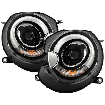 Spyder Mini Cooper 2007-2012 Projector Headlights Halogen Model Only - DRL Black PRO-YD-MC07-DRL-BK 5080608