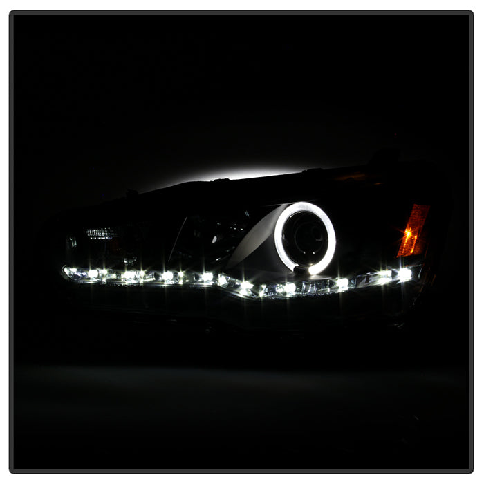 Spyder Mitsubishi Lancer/EVO-10 08-14 Projector Halogen Model- LED Halo DRL Blk PRO-YD-ML08-DRL-BK 5039392