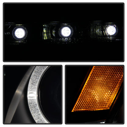 Spyder Mitsubishi Lancer/EVO-10 08-14 Projector Halogen Model- LED Halo DRL Blk PRO-YD-ML08-DRL-BK 5039392