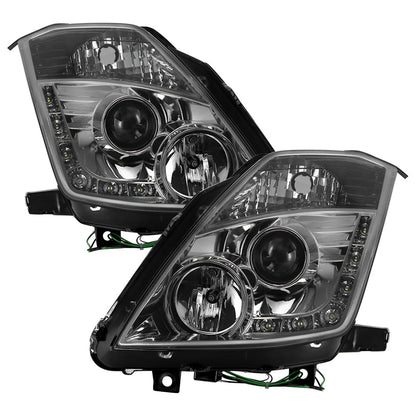 Spyder Nissan 350Z 03-05 Projector Headlights Halogen Model Only - DRL Smoke PRO-YD-N350Z02-DRL-SM 5064752