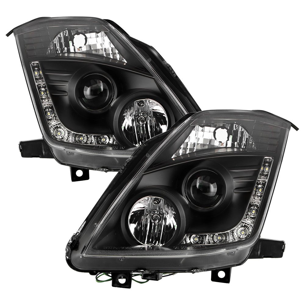 Spyder Nissan 350Z 03-05 Projector Headlights Xenon DRL Blk High H1 Lw D2R PRO-YD-N350Z02-HID-DRL-BK 5032225