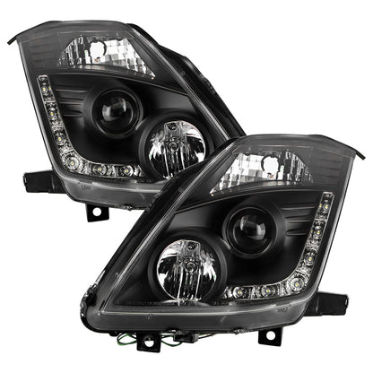 Spyder Nissan 350Z 03-05 Projector Headlights Xenon DRL Blk High H1 Lw D2R PRO-YD-N350Z02-HID-DRL-BK 5032225