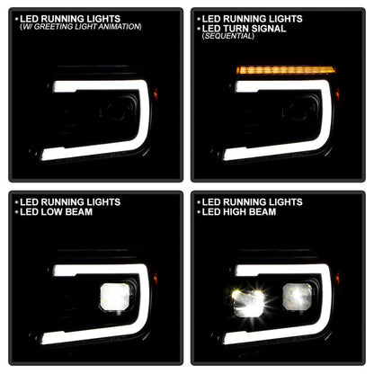 SPYDER Apex 05-08 Nissan Frontier High-Power LED Module Headlights - Black (PRO-YD-NF05AP-SEQGR-BK) 5089106