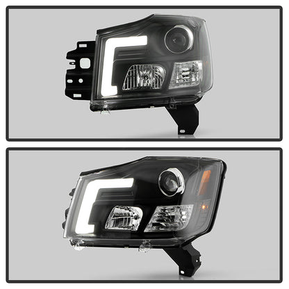 Spyder 04-15 Nissan Titan / 04-07 Nissan Armada V2 Projector Headlights - Black PRO-YD-NTI04-DRL-BK 5085504